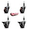 Service Caster 3'' Maroon Poly Wheel Swivel 3/4'' Expanding Stem Caster Set 2 Brakes, 4PK SCC-EX20S314-PPUB-MRN-2-PLB-2-34 - alternate 4
